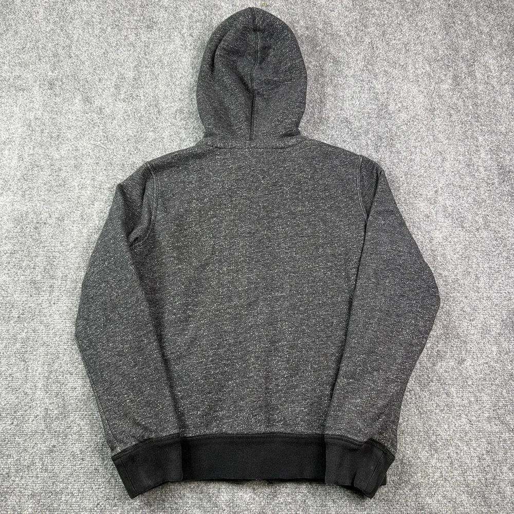 Aeropostale Sherpa Lined Hoodie Adult Small Full Zip Gray Black Heathered